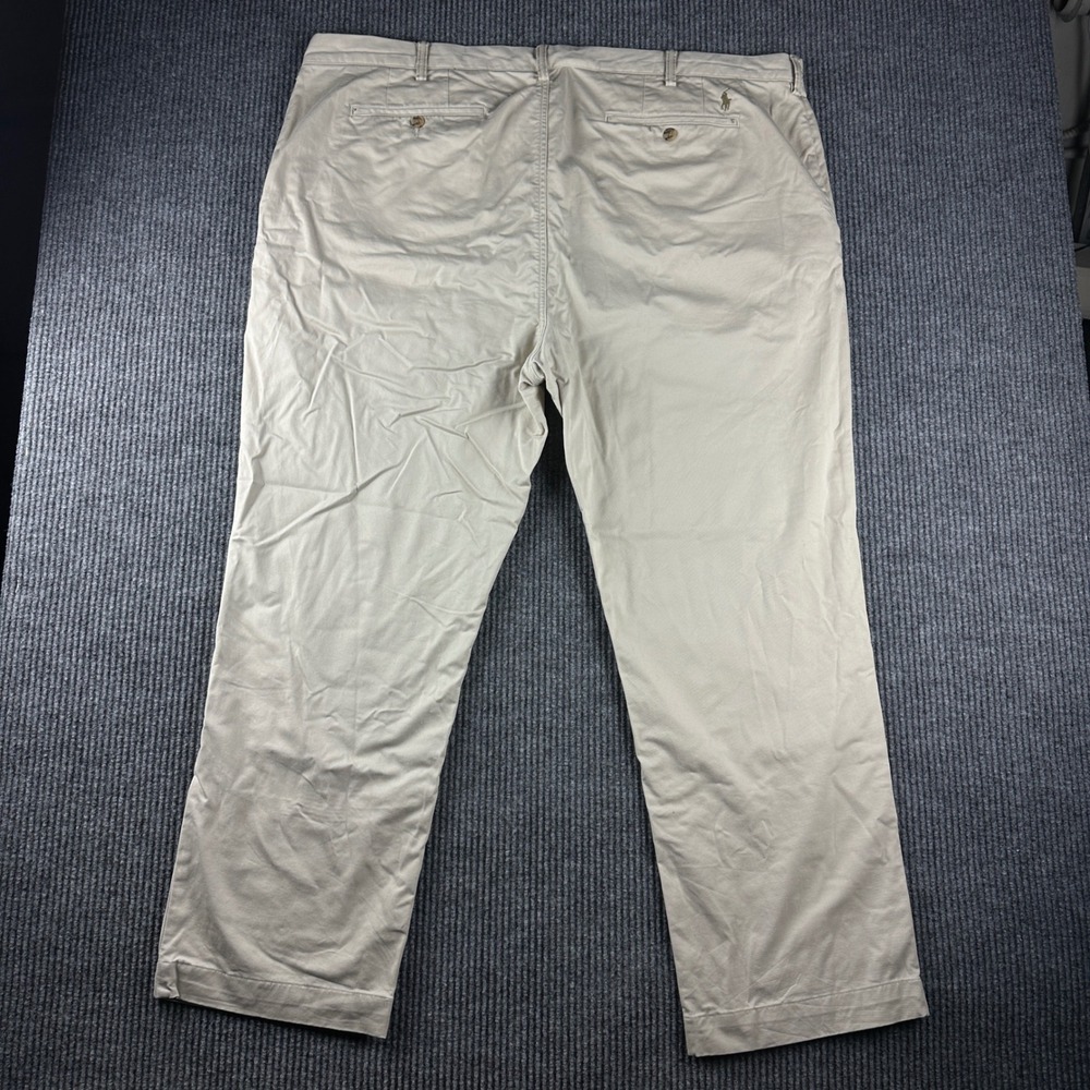 Polo Ralph Lauren Mens 46x30 Stretch Classic Fit Chino Pants Tan Khaki Cotton